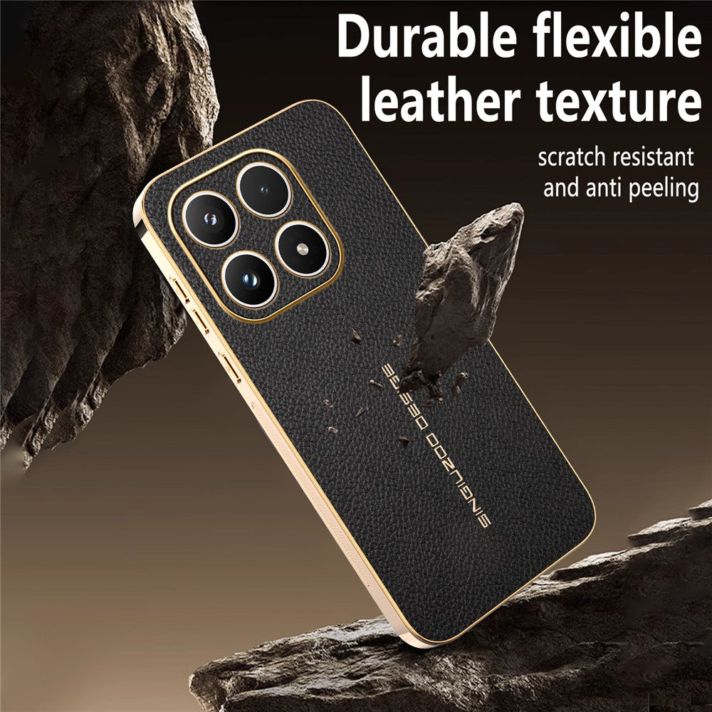 For Xiaomi 17 Case Anti Scratch Litchi Texture TPU Leather PU Phone Back Cover