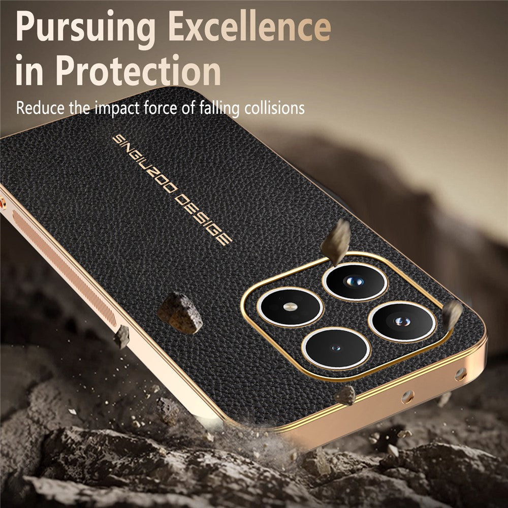 For Xiaomi 17 Case Anti Scratch Litchi Texture TPU Leather PU Phone Back Cover