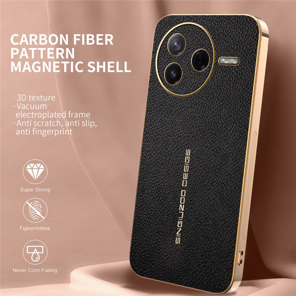 Phone Case For Xiaomi Redmi K80 5G  /  Poco F7 Pro 5G Anti Scratch Litchi Texture TPU Leather PU Phone Back Cover