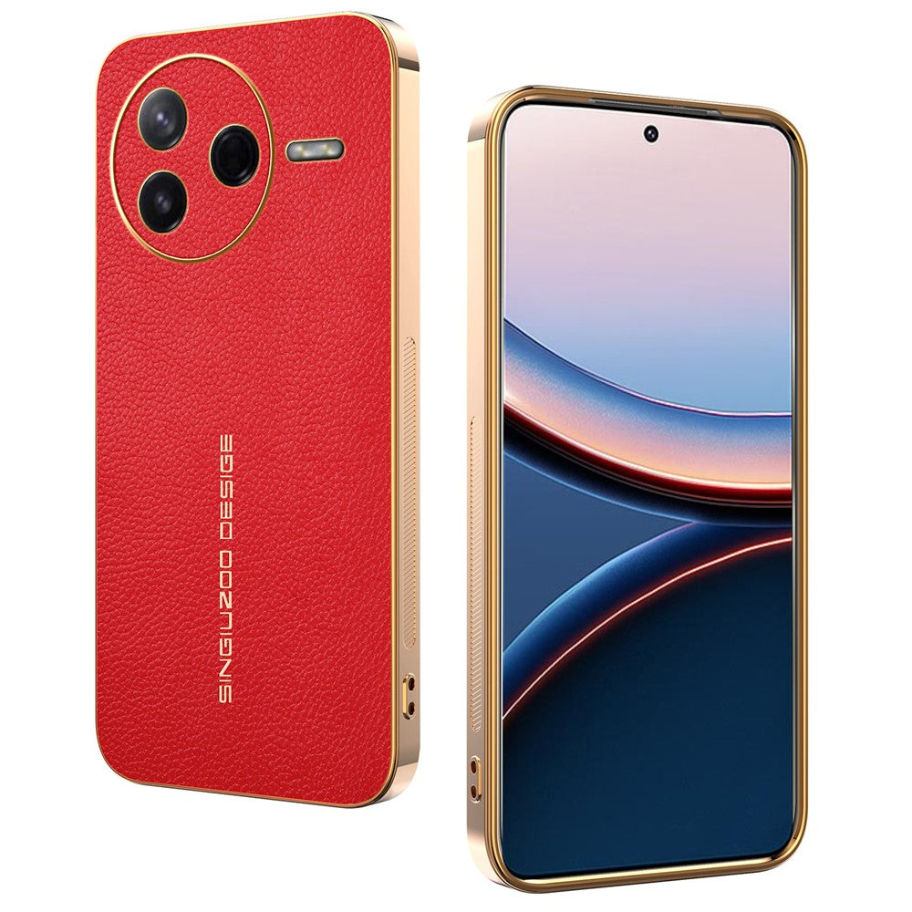 Phone Case For Xiaomi Redmi K80 5G  /  Poco F7 Pro 5G Anti Scratch Litchi Texture TPU Leather PU Phone Back Cover