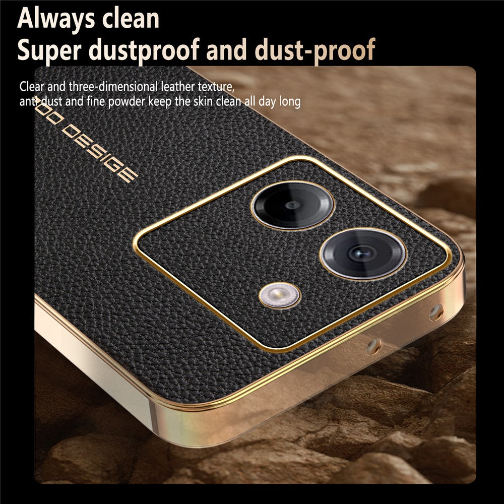 For Xiaomi Poco M7 Pro 5G Case Anti Scratch Litchi Texture TPU Leather PU Phone Back Cover