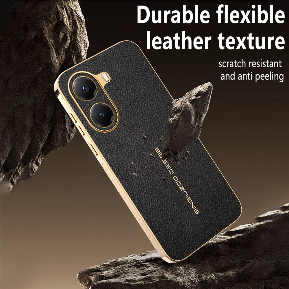 Phone Case For Xiaomi Redmi Turbo 4 5G  /  Poco X7 Pro 5G Anti Scratch Litchi Texture TPU Leather PU Phone Back Cover