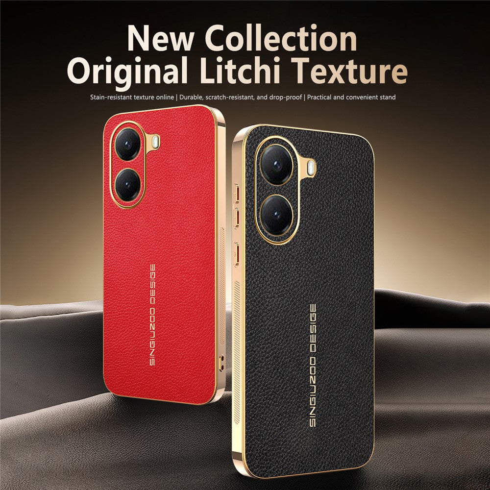 Phone Case For Xiaomi Redmi Turbo 4 5G  /  Poco X7 Pro 5G Anti Scratch Litchi Texture TPU Leather PU Phone Back Cover