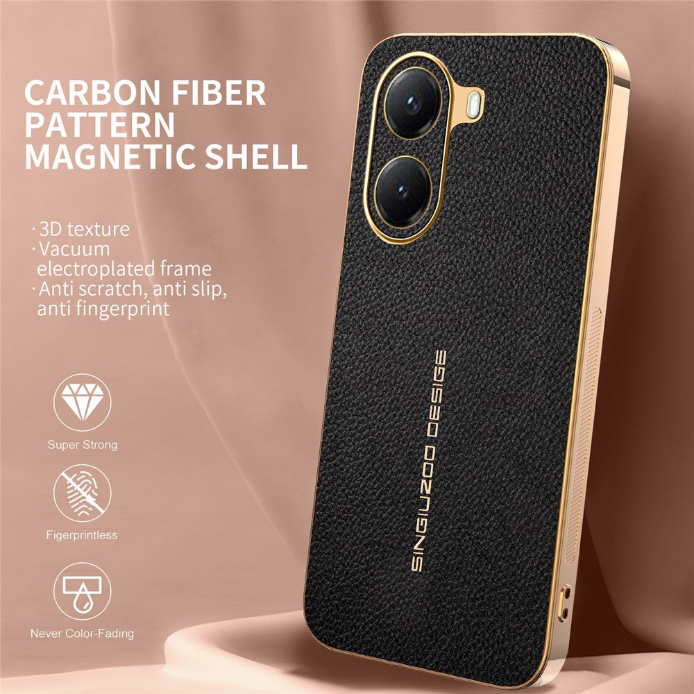 Phone Case For Xiaomi Redmi Turbo 4 5G  /  Poco X7 Pro 5G Anti Scratch Litchi Texture TPU Leather PU Phone Back Cover