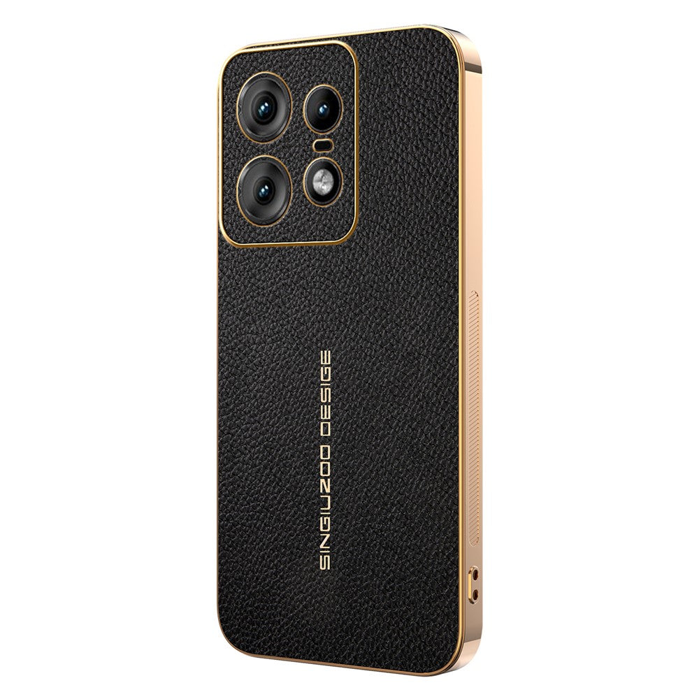 For Motorola Edge 50 Pro 5G Case Anti Scratch Litchi Texture TPU Leather PU Phone Back Cover