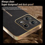 For Motorola Edge 50 Pro 5G Case Anti Scratch Litchi Texture TPU Leather PU Phone Back Cover
