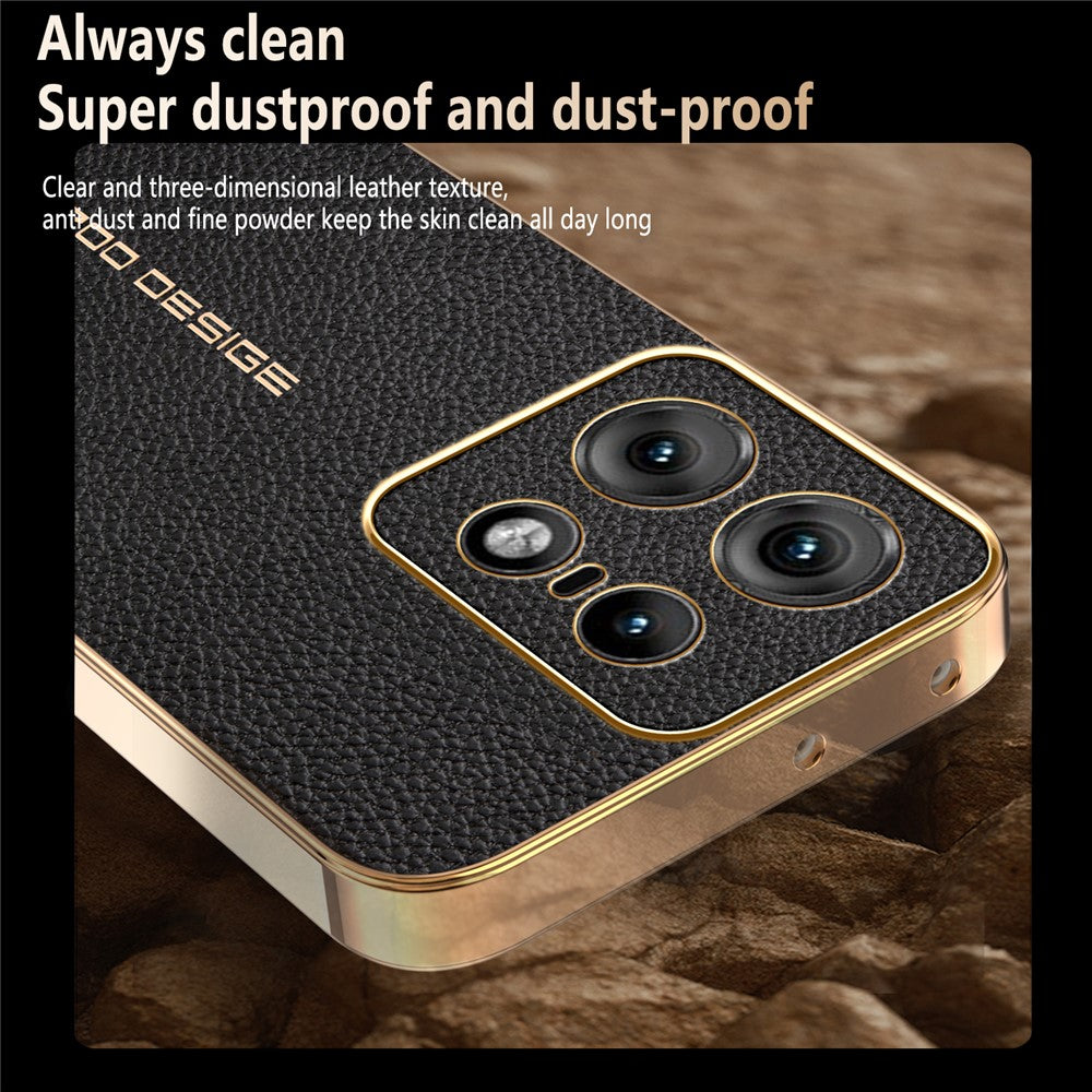 For Motorola Edge 50 Pro 5G Case Anti Scratch Litchi Texture TPU Leather PU Phone Back Cover