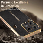 For Motorola Edge 50 Pro 5G Case Anti Scratch Litchi Texture TPU Leather PU Phone Back Cover