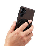 DENIOR A14 For Samsung Galaxy S26 Ultra Magnetic Case Rotary Kickstand Leather PC TPU Phone Cover