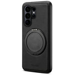 DENIOR A14 For Samsung Galaxy S26 Ultra Magnetic Case Rotary Kickstand Leather PC TPU Phone Cover