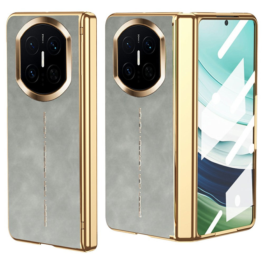 For Huawei Mate X7 Case PU Leather + PC Phone Cover with Tempered Glass Screen Film