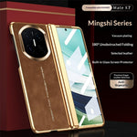 For Huawei Mate X7 Case PU Leather + PC Phone Cover with Tempered Glass Screen Film
