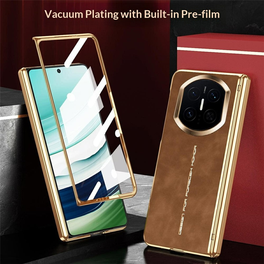 For Huawei Mate X7 Case PU Leather + PC Phone Cover with Tempered Glass Screen Film