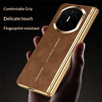 For Huawei Mate X7 Case PU Leather + PC Phone Cover with Tempered Glass Screen Film