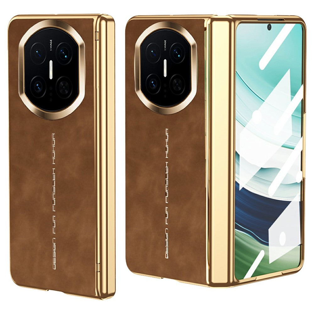 For Huawei Mate X7 Case PU Leather + PC Phone Cover with Tempered Glass Screen Film