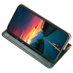 PU Leather Magnetic Auto-absorbed Case for Oppo A17 4G Wallet Stand Protective Phone Cover