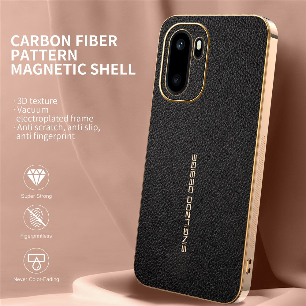 mobilskal för OnePlus 15R 5G / Ace 6 5G / Ace 6T 5G Reptålig Litchitextur TPU-läder PU mobilbaksida