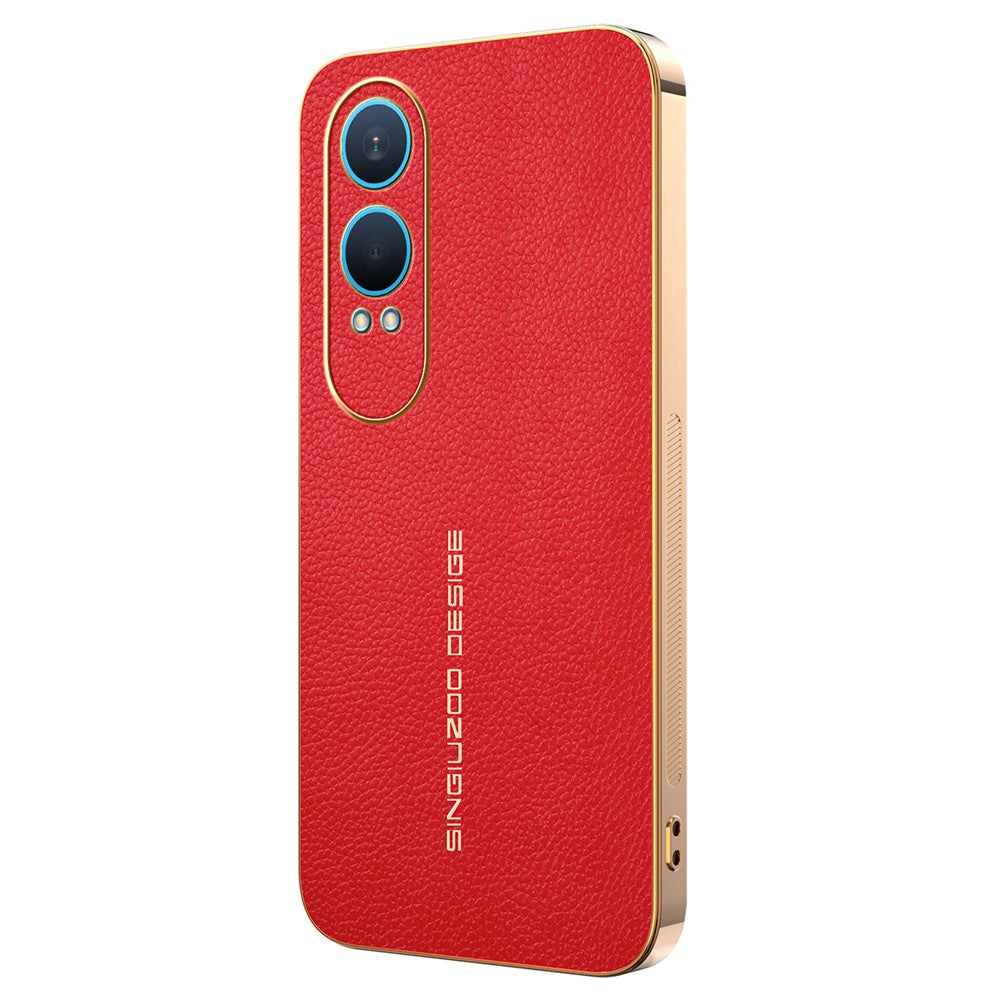 OnePlus Nord CE4 Lite 5G-skal Anti-repande Litchi-textur TPU-läder PU-mobilskal