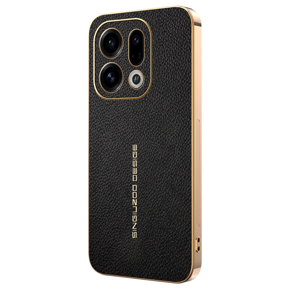 Til Oppo Find X9 5G Cover Anti-ridse Litchi Tekstur TPU Læder PU Telefon Bagcover