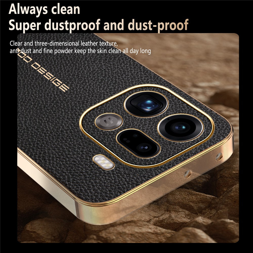 For Oppo Find X9 Pro 5G Case Anti Scratch Litchi Texture TPU Leather PU Phone Back Cover