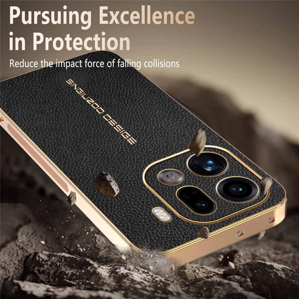 For Oppo Find X9 Pro 5G Case Anti Scratch Litchi Texture TPU Leather PU Phone Back Cover