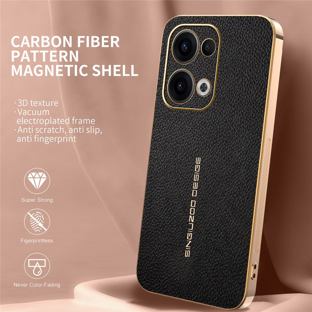 For Oppo Reno13 5G (Global) Case Anti Scratch Litchi Texture TPU Leather PU Phone Back Cover