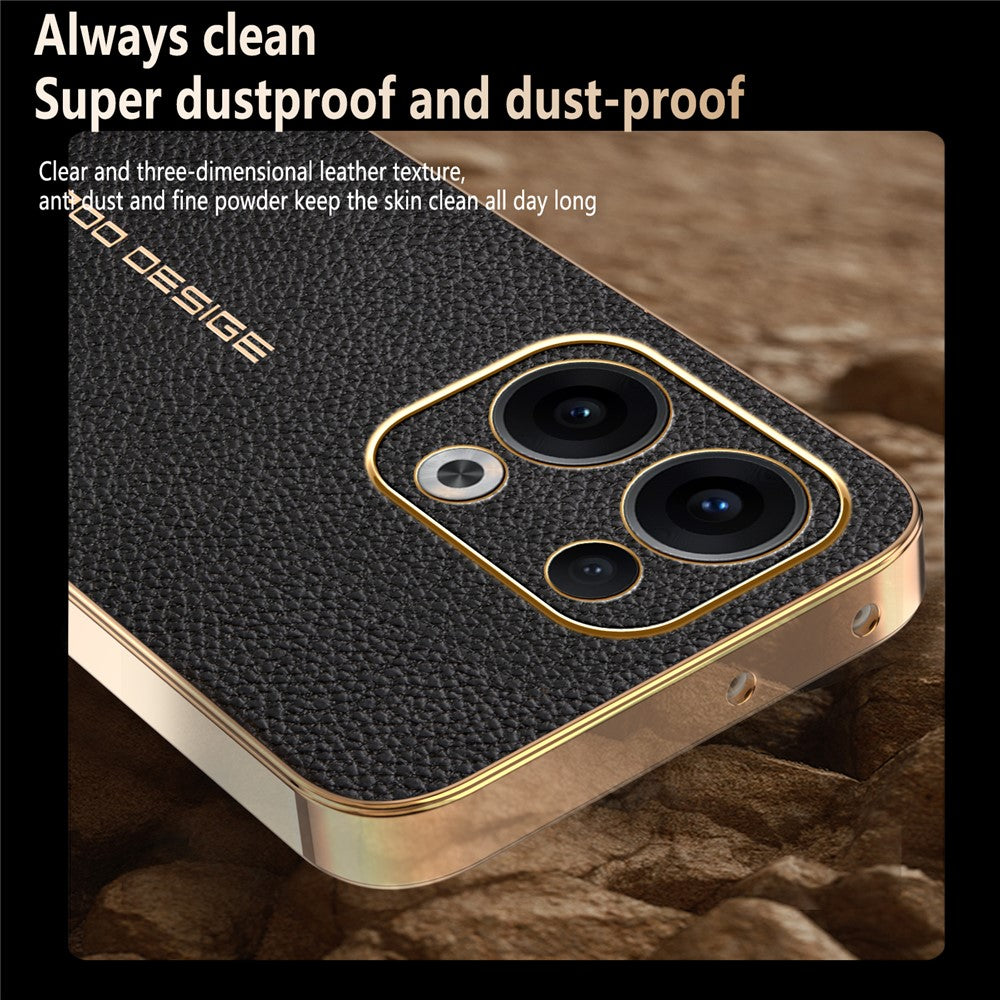 For Oppo Reno13 5G (Global) Case Anti Scratch Litchi Texture TPU Leather PU Phone Back Cover