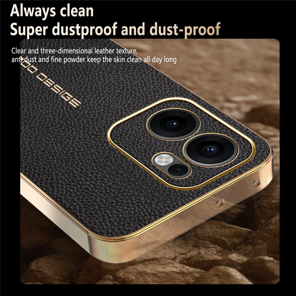 Phone Case For Oppo Reno13 F 5G  /  Reno13 F 4G Anti Scratch Litchi Texture TPU Leather PU Phone Back Cover
