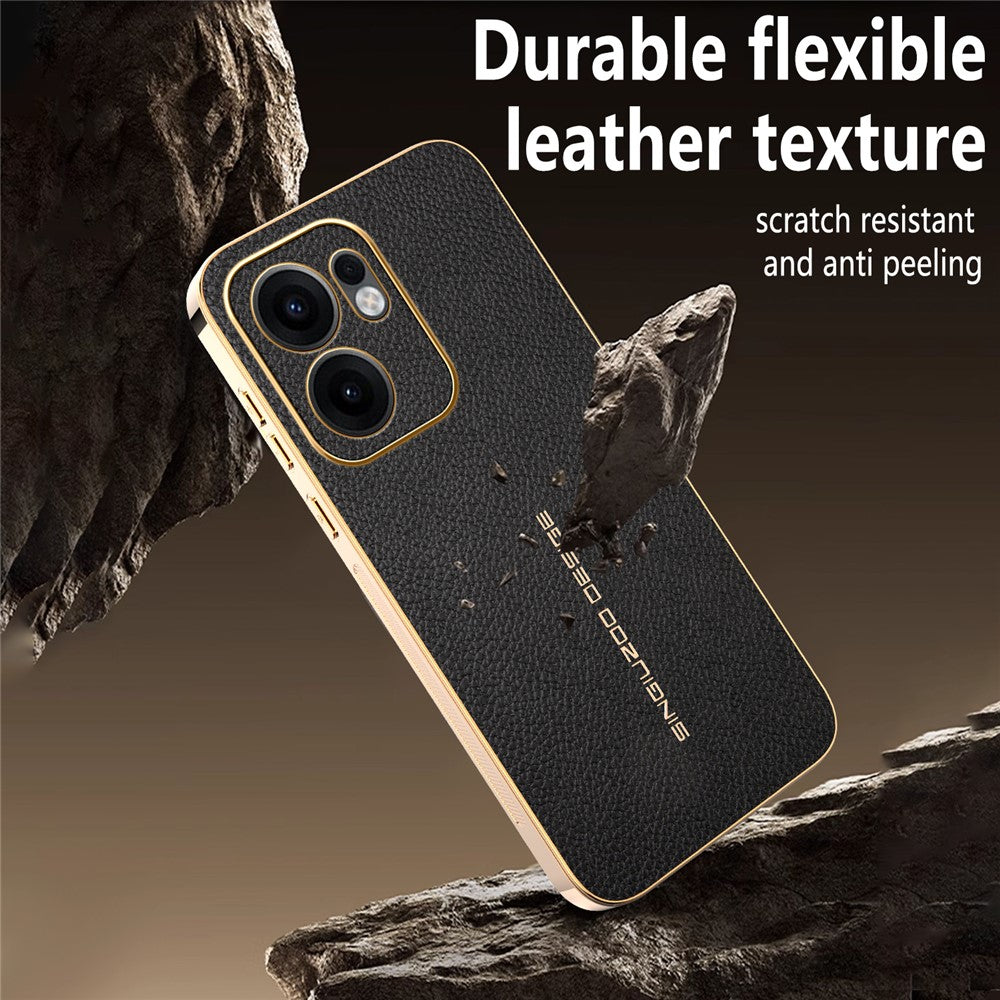 Phone Case For Oppo Reno13 F 5G  /  Reno13 F 4G Anti Scratch Litchi Texture TPU Leather PU Phone Back Cover