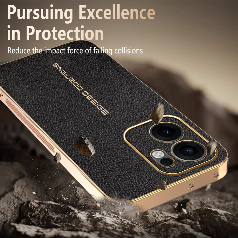 Phone Case For Oppo Reno13 F 5G  /  Reno13 F 4G Anti Scratch Litchi Texture TPU Leather PU Phone Back Cover