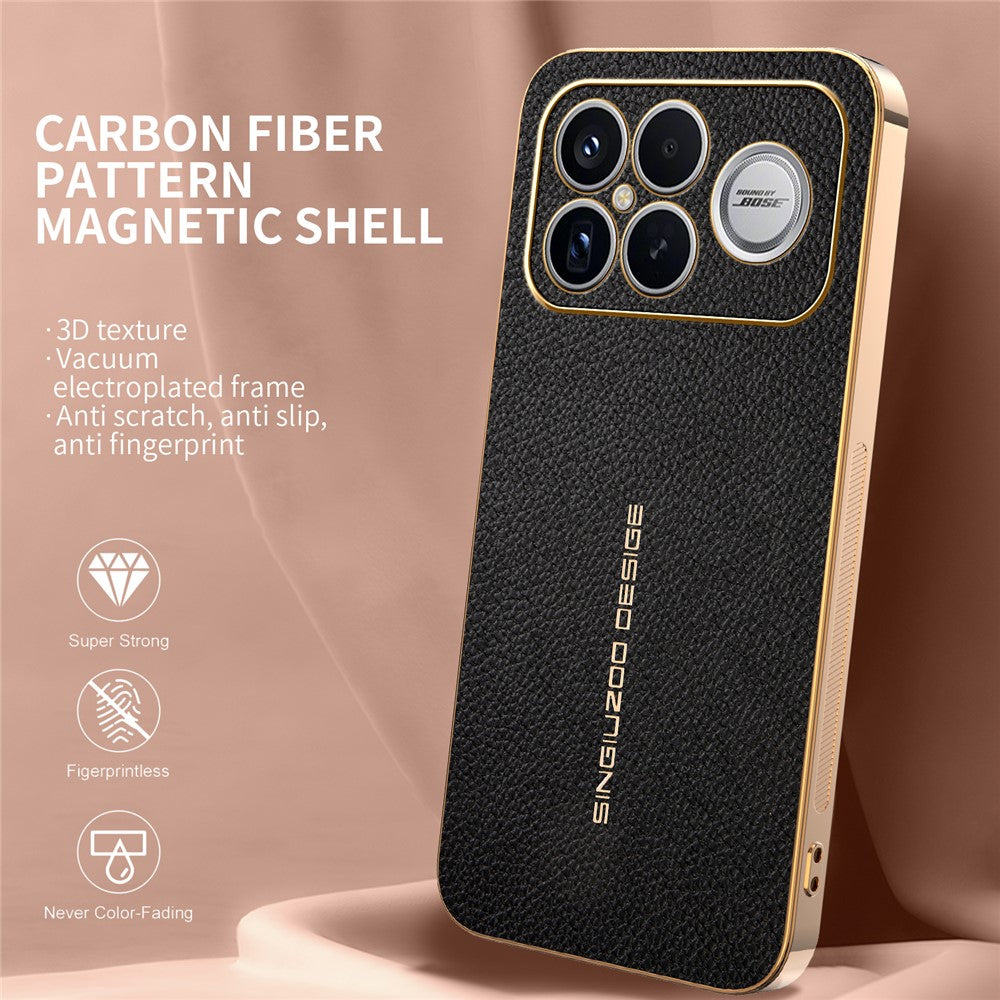 Phone Case For Xiaomi Redmi K90 Pro Max 5G  /  Poco F8 Ultra Anti Scratch Litchi Texture TPU Leather PU Phone Back Cover