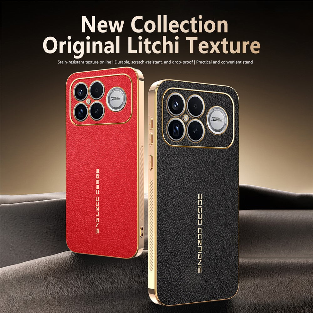 Phone Case For Xiaomi Redmi K90 Pro Max 5G  /  Poco F8 Ultra Anti Scratch Litchi Texture TPU Leather PU Phone Back Cover