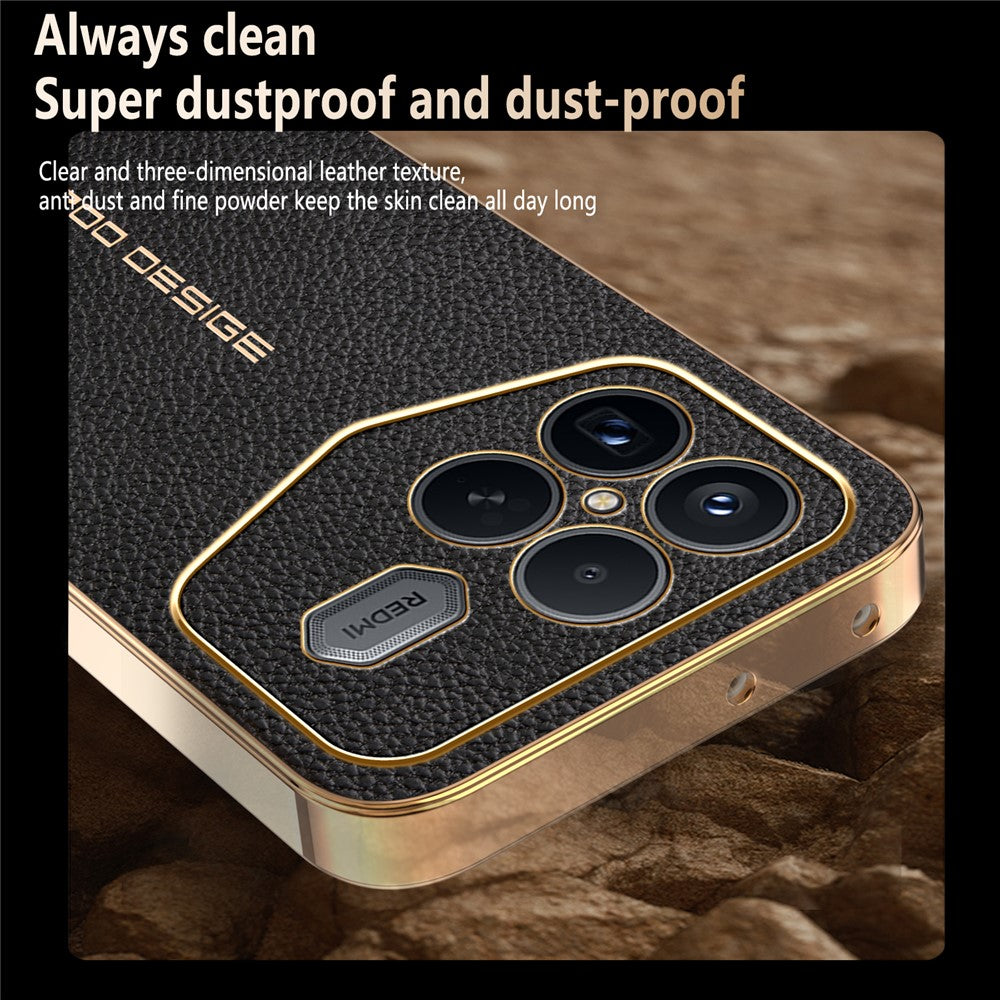 For Xiaomi Redmi K90 Pro Max 5G  /  Poco F8 Ultra Case Anti Scratch Litchi Texture TPU Leather PU Phone Back Cover