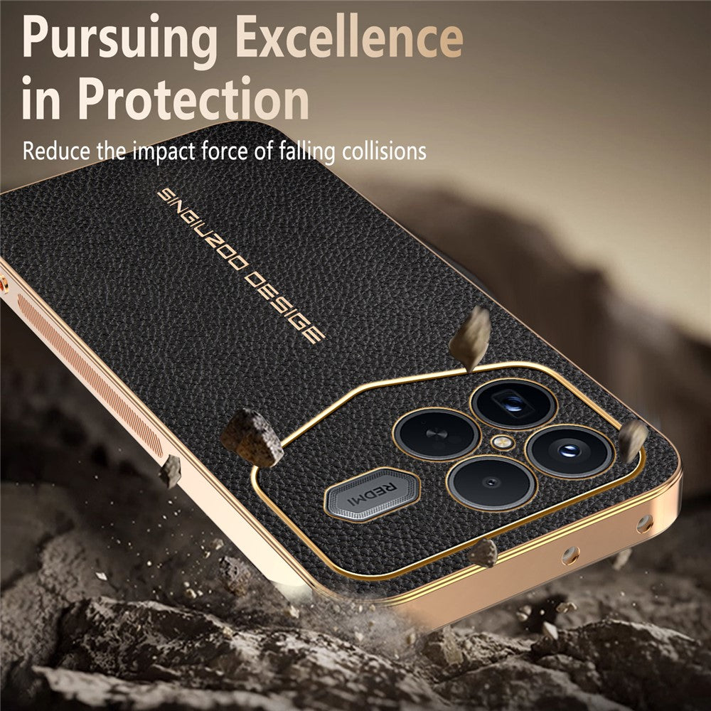 For Xiaomi Redmi K90 Pro Max 5G  /  Poco F8 Ultra Case Anti Scratch Litchi Texture TPU Leather PU Phone Back Cover