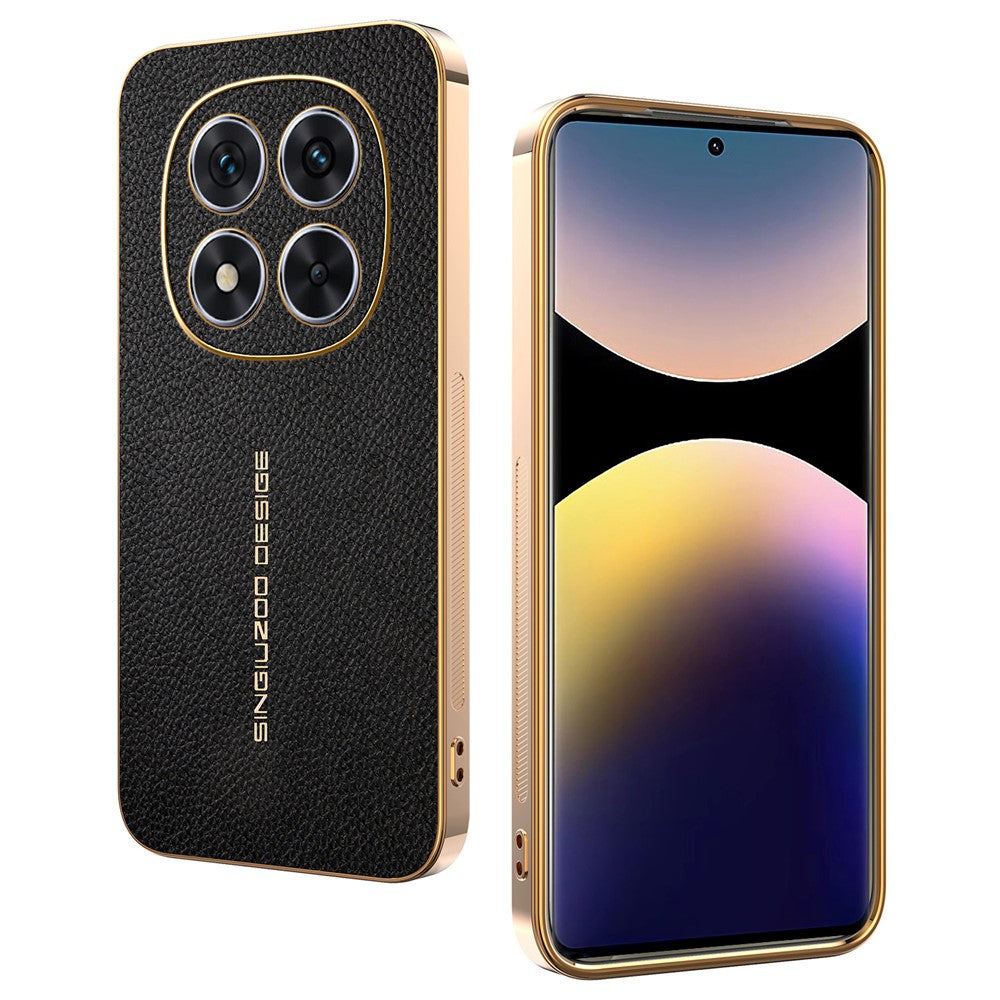 mobilskal till Xiaomi Redmi Note 14 Pro 5G / Poco X7 5G reptålig litchitextur TPU-läder PU-baksida