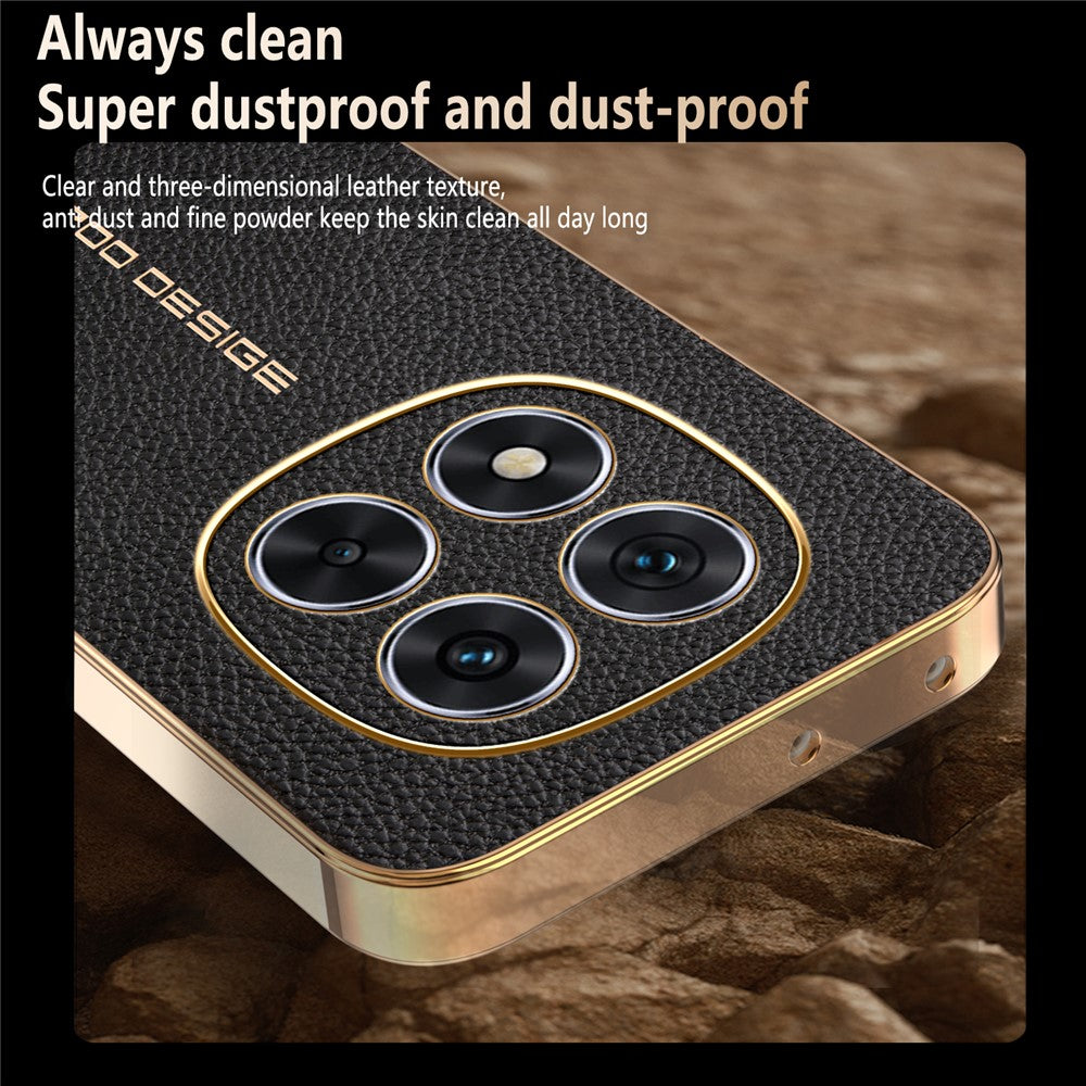 Phone Case For Xiaomi Redmi Note 14 Pro 5G  /  Poco X7 5G Anti Scratch Litchi Texture TPU Leather PU Phone Back Cover