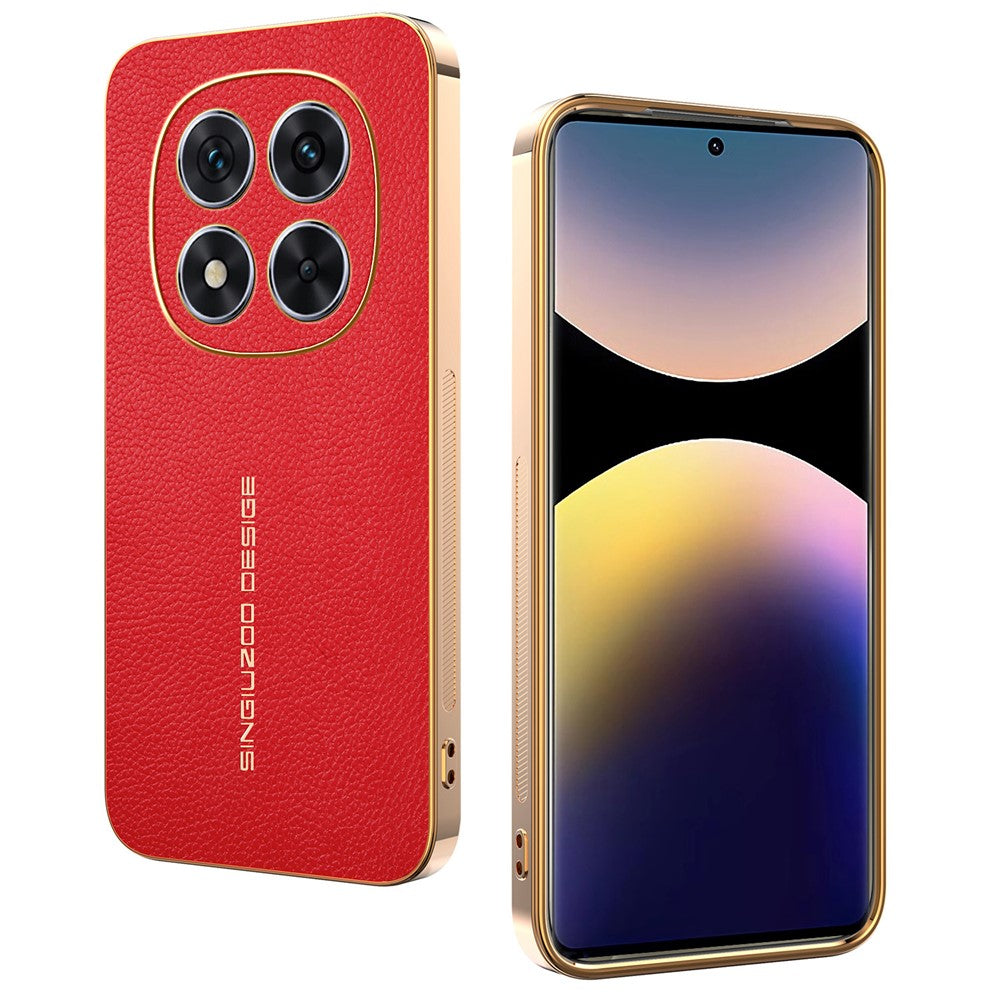 Phone Case For Xiaomi Redmi Note 14 Pro 5G  /  Poco X7 5G Anti Scratch Litchi Texture TPU Leather PU Phone Back Cover