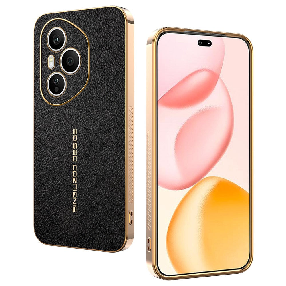 For Honor 400 Pro 5G (Global) Case Anti Scratch Litchi Texture TPU Leather PU Phone Back Cover