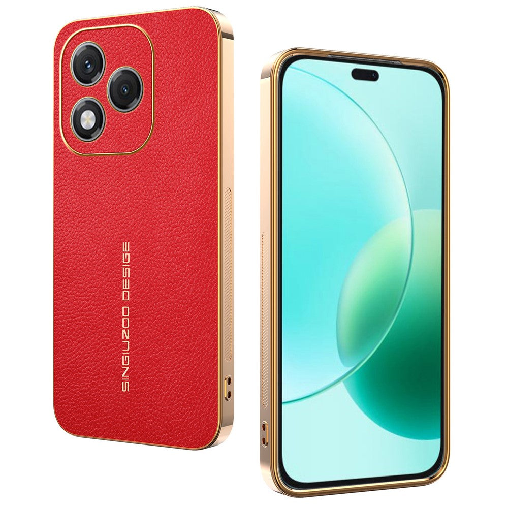 For Honor 400 Lite 5G Case Anti Scratch Litchi Texture TPU Leather PU Phone Back Cover