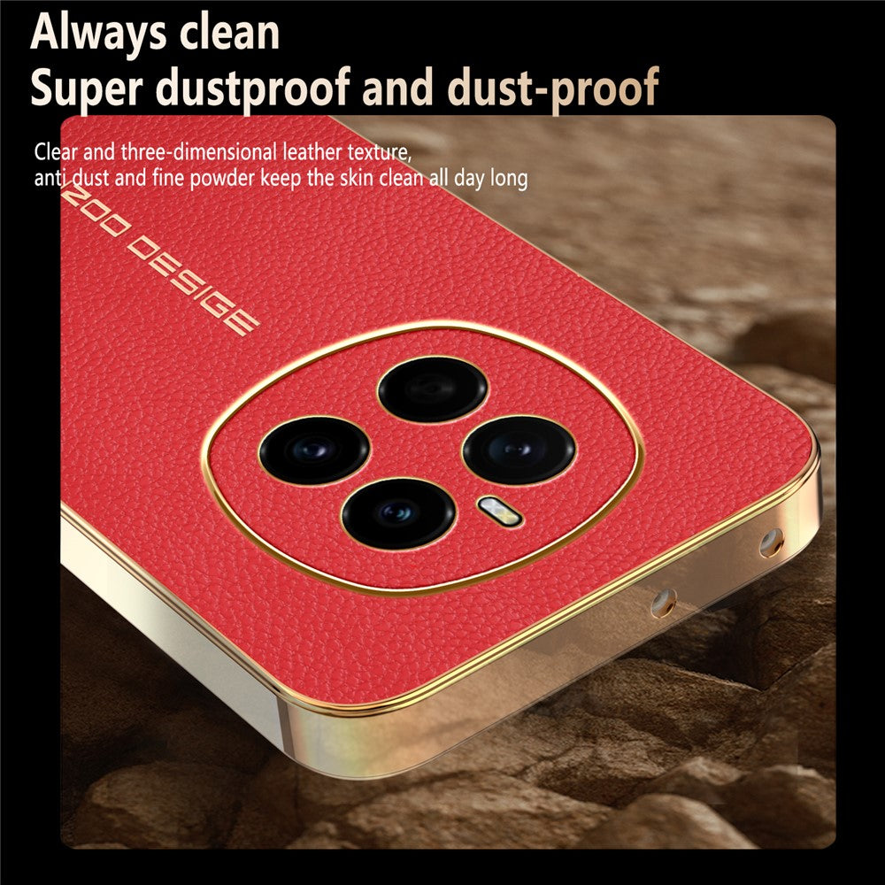 For Honor Magic7 5G Case Anti Scratch Litchi Texture TPU Leather PU Phone Back Cover