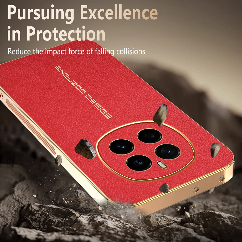 For Honor Magic7 5G Case Anti Scratch Litchi Texture TPU Leather PU Phone Back Cover