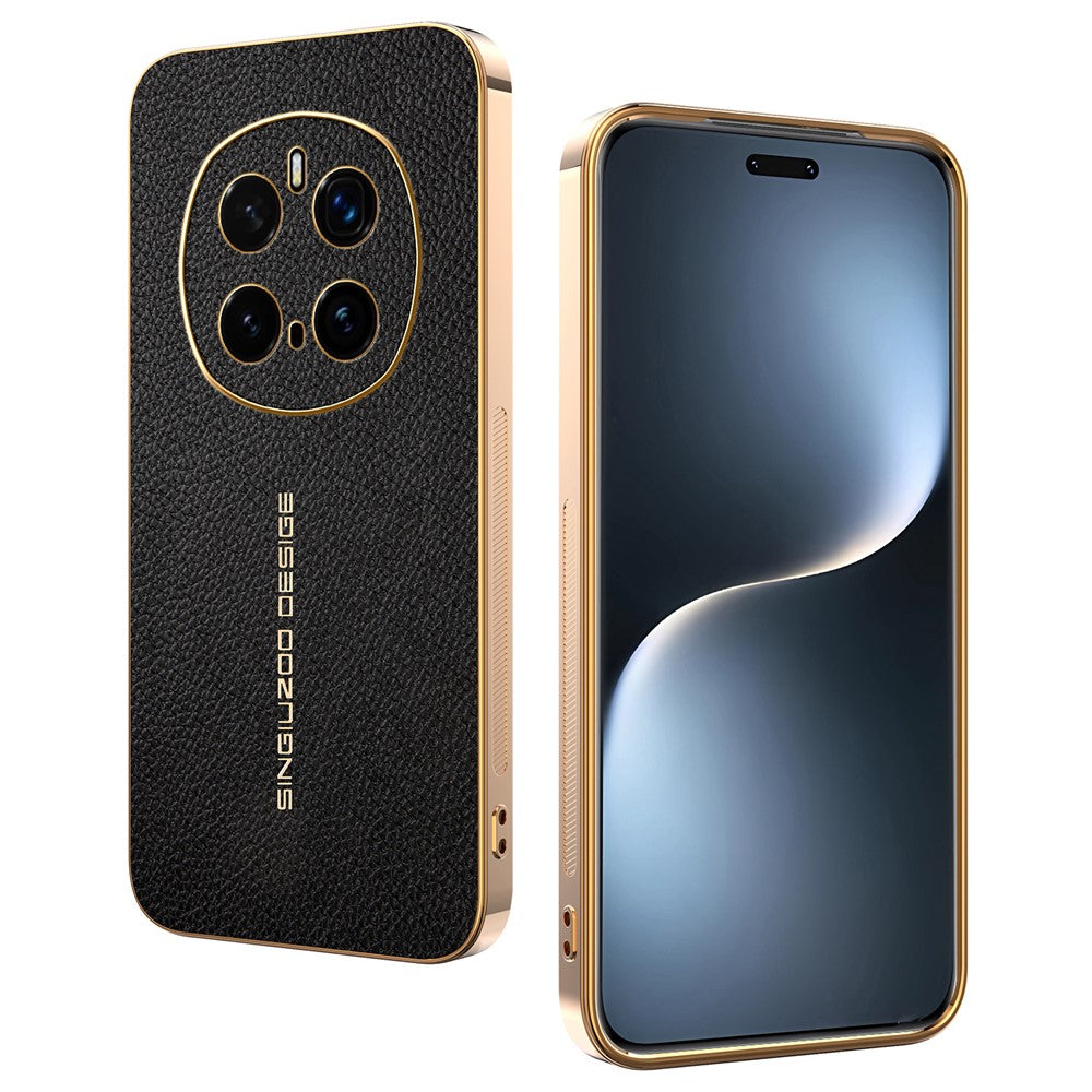 For Honor Magic7 Pro 5G Case Anti Scratch Litchi Texture TPU Leather PU Phone Back Cover