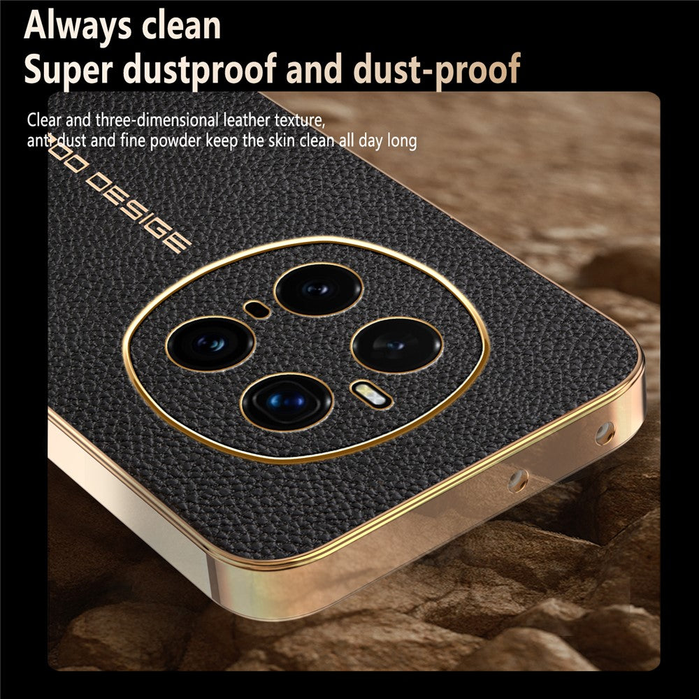 For Honor Magic7 Pro 5G Case Anti Scratch Litchi Texture TPU Leather PU Phone Back Cover