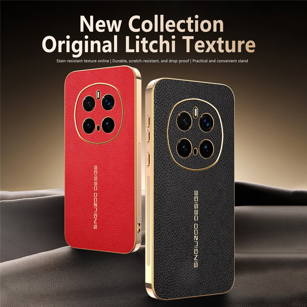 For Honor Magic7 Pro 5G Case Anti Scratch Litchi Texture TPU Leather PU Phone Back Cover
