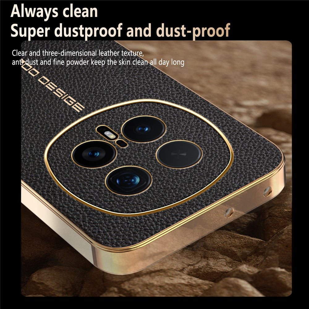 For Honor Magic8 Pro 5G Case Anti Scratch Litchi Texture TPU Leather PU Phone Back Cover