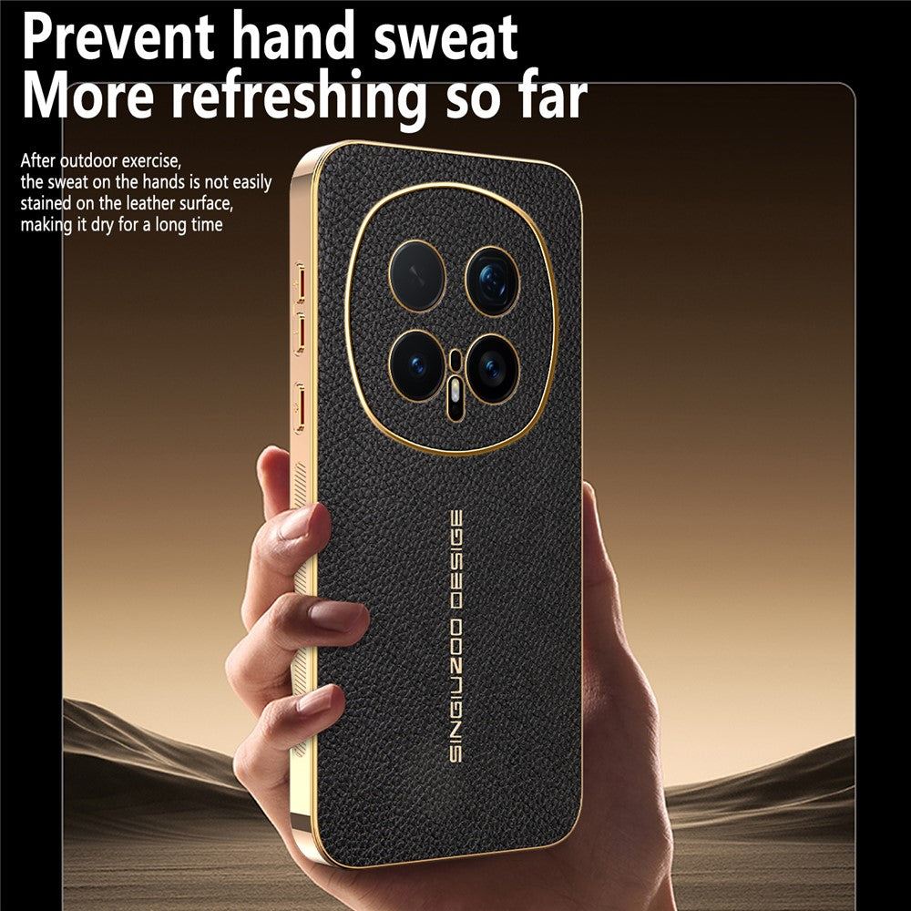 For Honor Magic8 Pro 5G Case Anti Scratch Litchi Texture TPU Leather PU Phone Back Cover