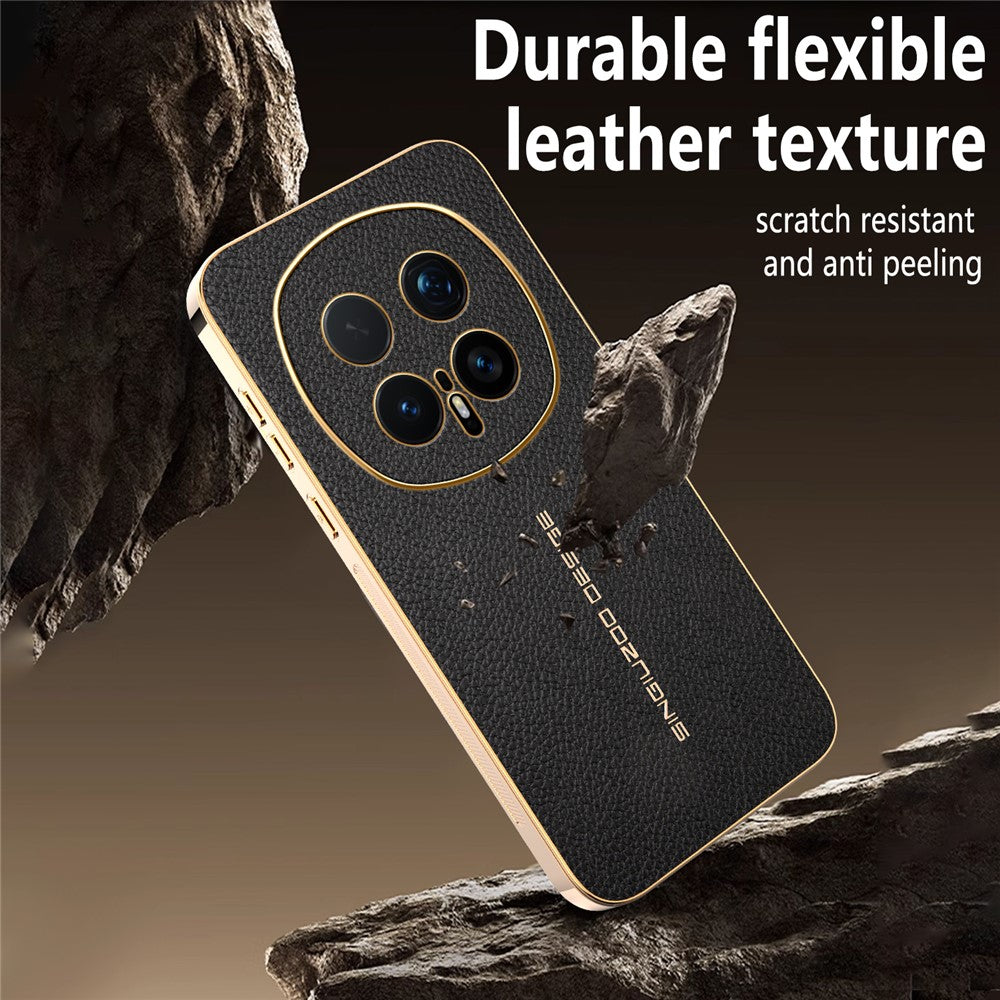 For Honor Magic8 Pro 5G Case Anti Scratch Litchi Texture TPU Leather PU Phone Back Cover