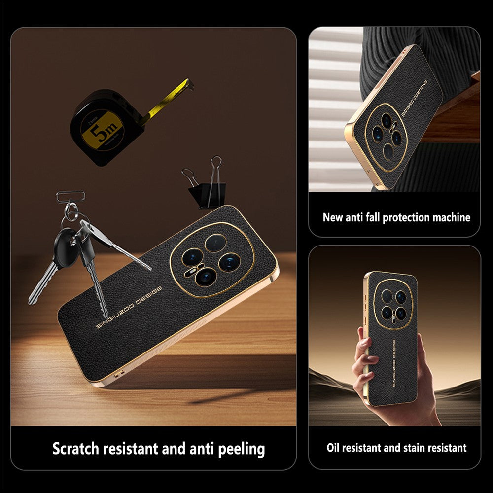 For Honor Magic8 Pro 5G Case Anti Scratch Litchi Texture TPU Leather PU Phone Back Cover