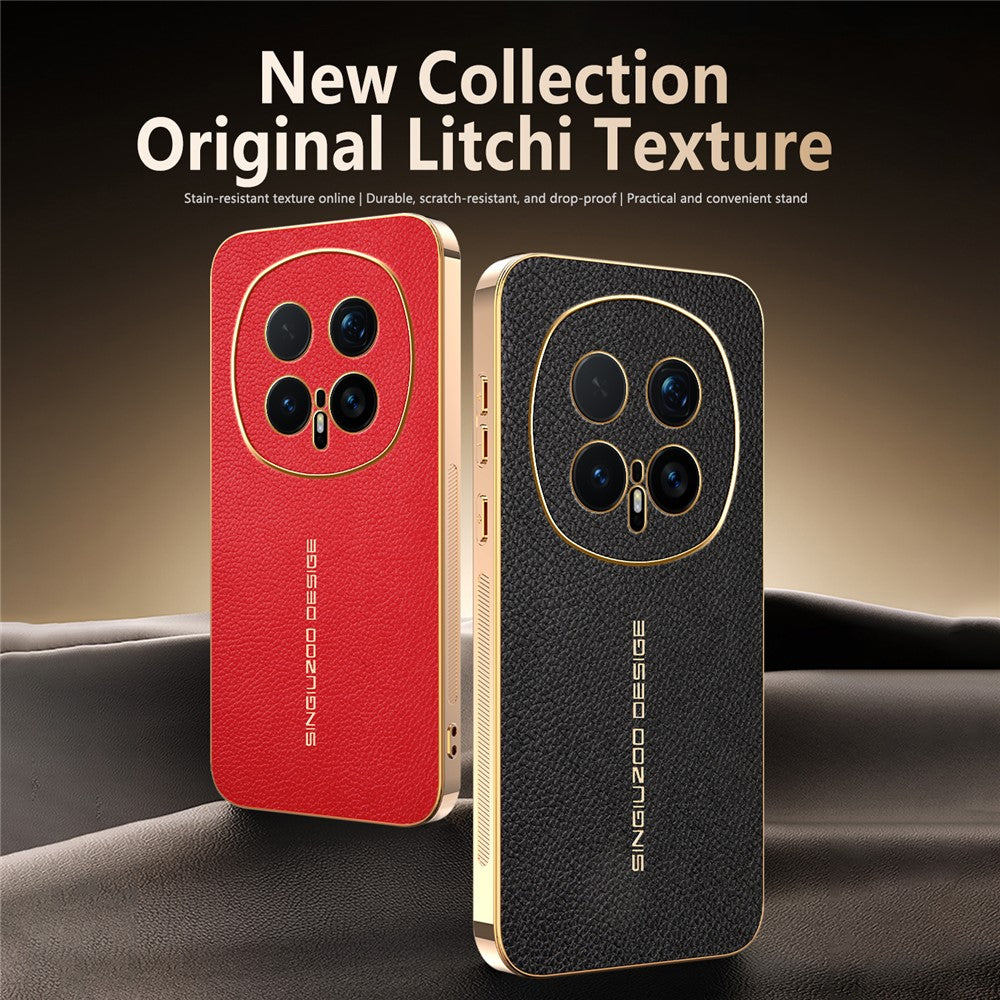 For Honor Magic8 Pro 5G Case Anti Scratch Litchi Texture TPU Leather PU Phone Back Cover
