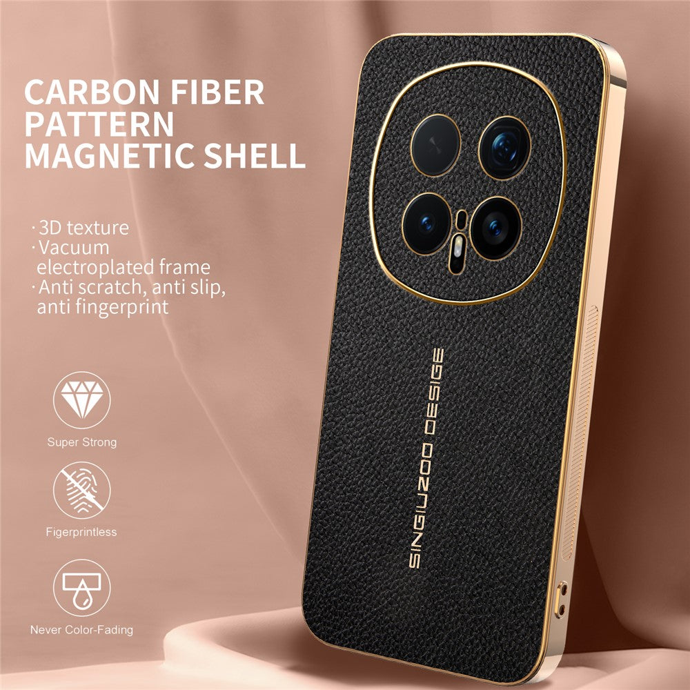 For Honor Magic8 Pro 5G Case Anti Scratch Litchi Texture TPU Leather PU Phone Back Cover